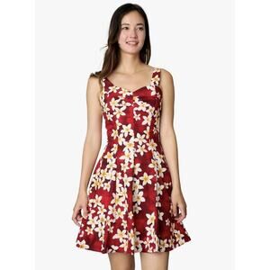 Royal Creations Size Small Fit and Flare Plumeria Dress Made In Hawai Floral